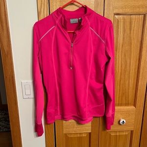 Athleta hot pink 1/4 zip pullover. Size M. Brushed interior  key pocket …